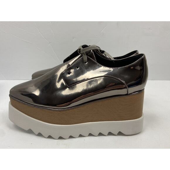 The Label Metallic Rose Gold Platform Square Toe Shoes US Size 8 / UK Size 38 - Picture 5 of 15